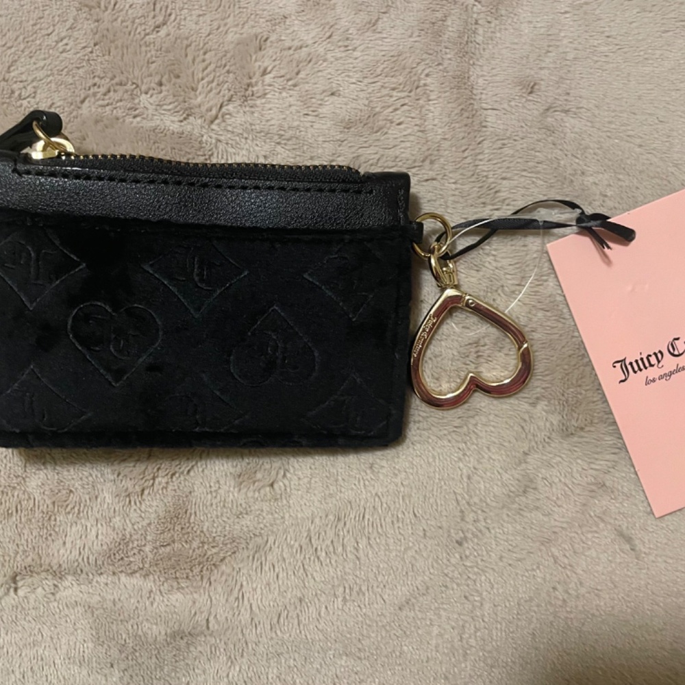 NEW Juicy Couture Black Glitz Out Tab Elongated CC Wallet - Picture 2 of 3